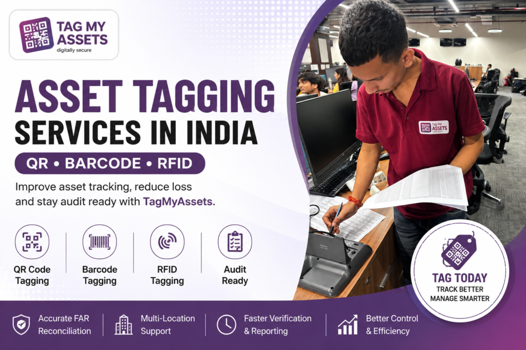 Asset tagging services in India using QR code, barcode and RFID tagging solutions by TagMyAssets