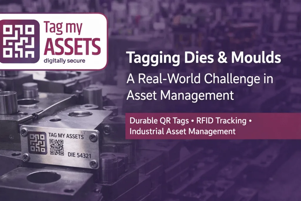 Dies and mould asset tagging using QR code tags in manufacturing plant