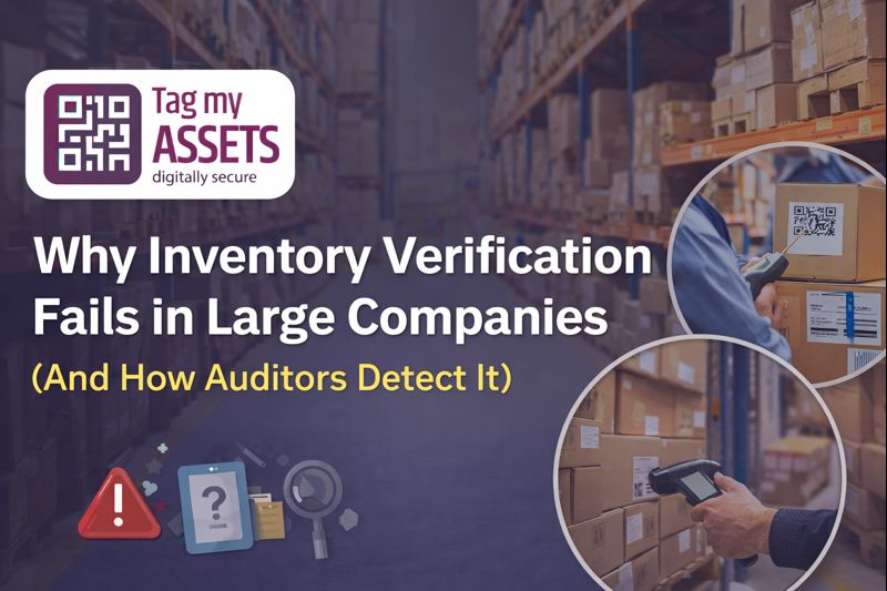 Inventory verification failures in large companies showing audit risks, asset tagging gaps, and lack of traceability