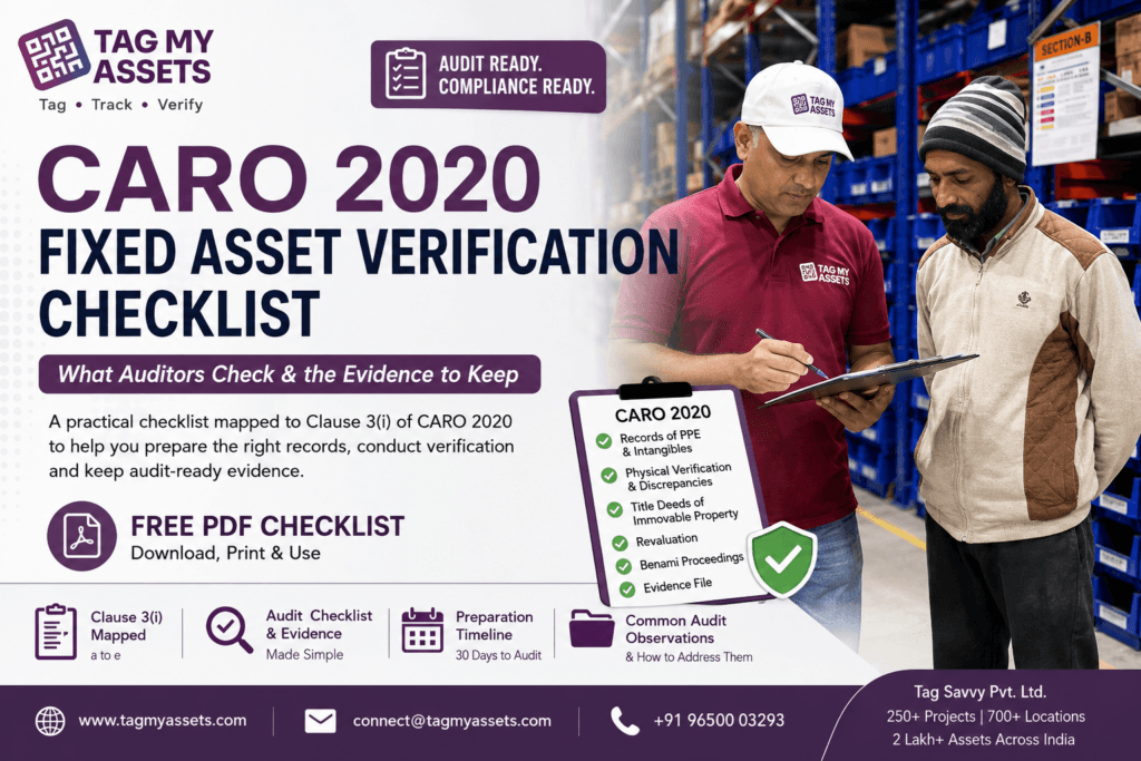 CARO 2020 fixed asset verification checklist – Clause 3(i) records, verification and evidence.