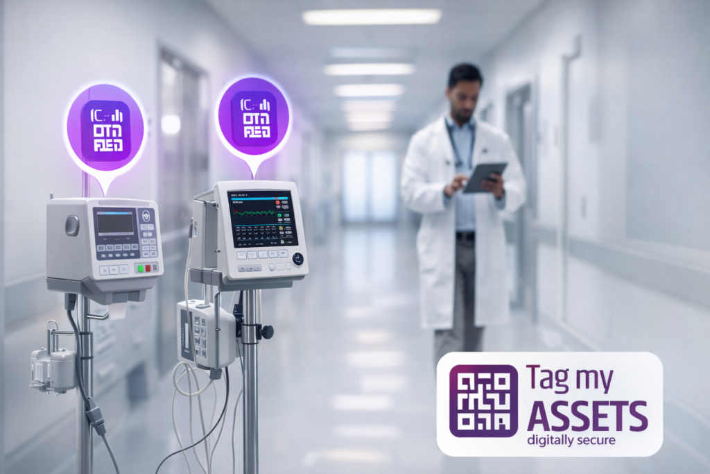 RFID Asset Tracking India hospital equipment monitoring banner.