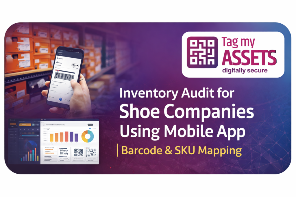 Inventory audit for shoe companies using mobile app and barcode scanning