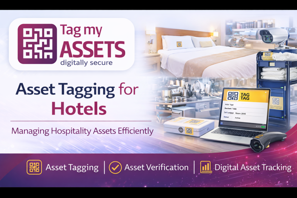 Asset tagging for hotels using QR code labels for tracking hospitality assets