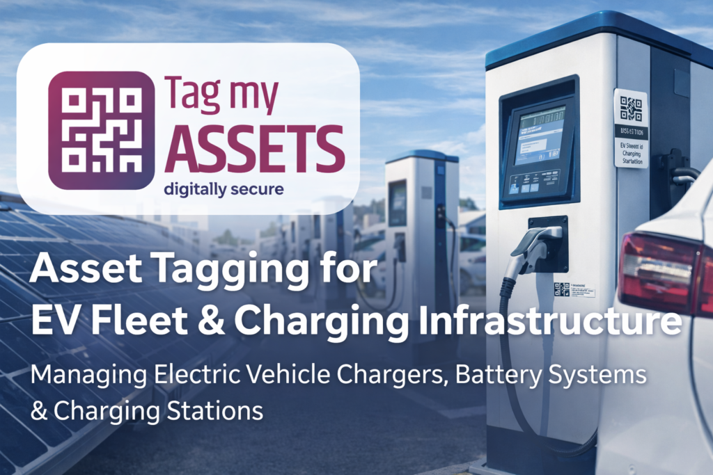 Professional EV infrastructure asset tagging on a high-speed charging station