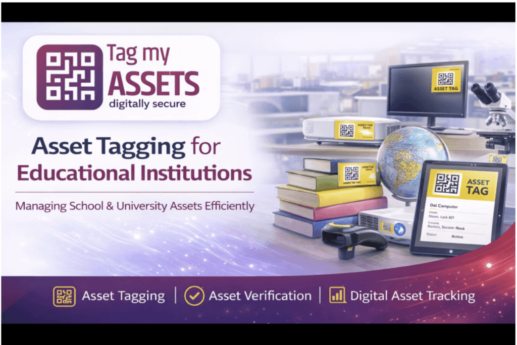 Asset tagging for educational institutions using QR code tags on classroom equipment