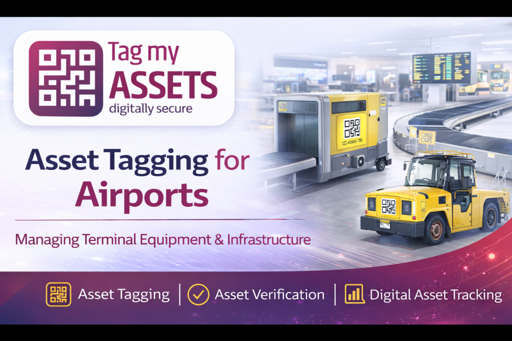 asset tagging for airports tracking terminal equipment and airport infrastructure using QR code labels