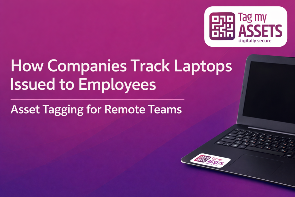 How companies track laptops issued to employees using QR asset tagging system by TagMyAssets