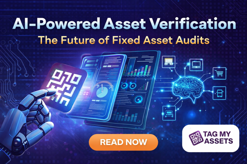AI-powered asset verification system with QR code scanning and digital dashboard for fixed asset audits and FAR reconciliation