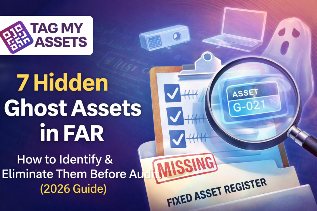 How to identify ghost assets in FAR using asset verification, tagging, and audit checklist with TagMyAssets solution banner