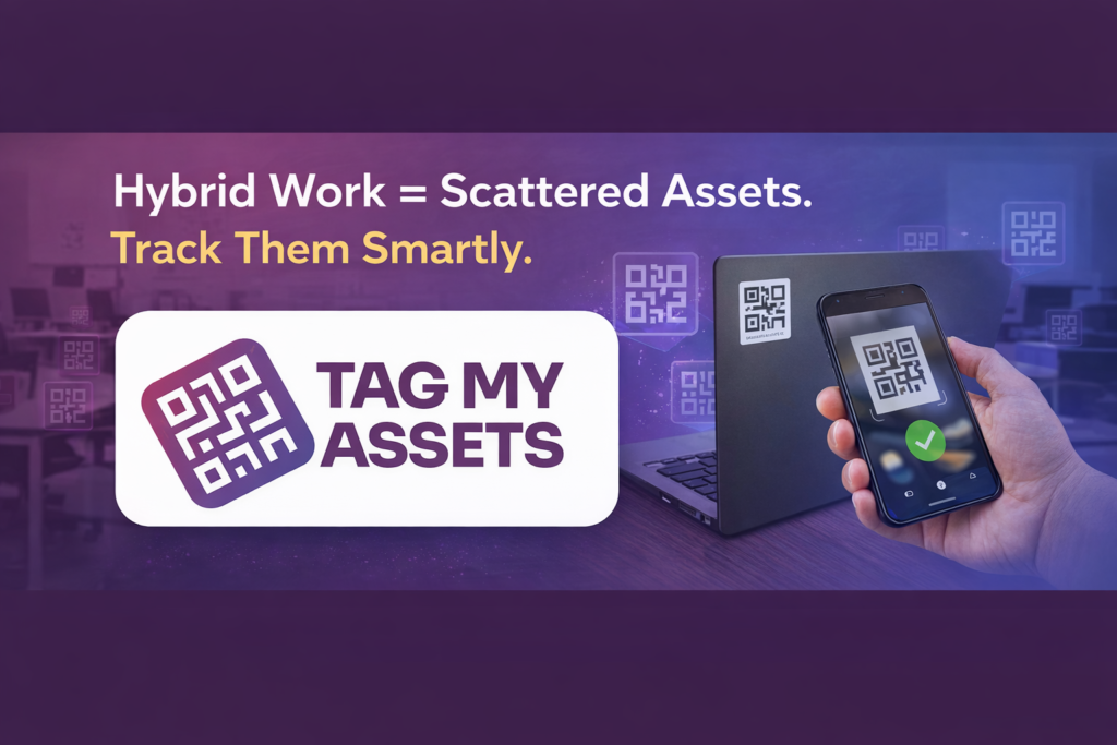Asset tracking in hybrid work environment using QR code and mobile scanning