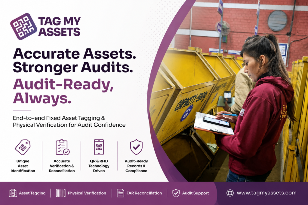 asset physical verification audit and QR RFID asset tagging process in India