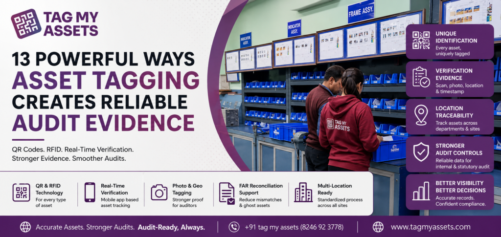 asset tagging audit evidence using QR code and RFID verification in India