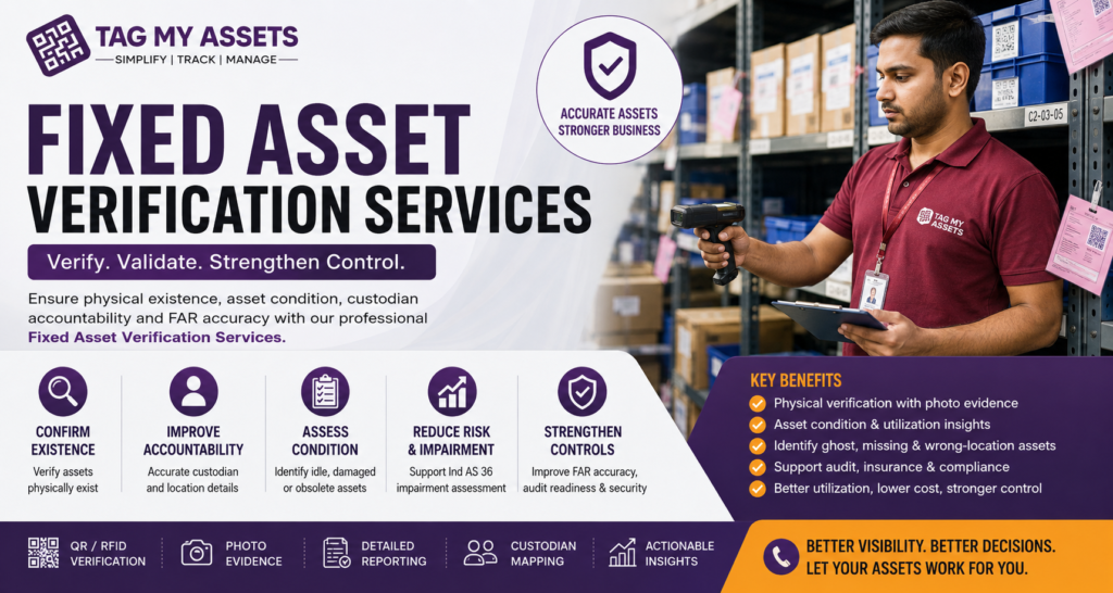 Fixed Asset Verification Services by Tag My Assets – Physical verification of fixed assets, asset condition assessment and audit support in India