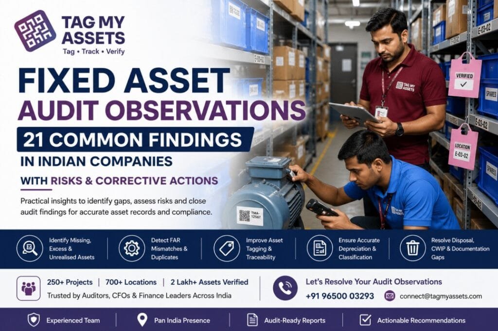 fixed asset audit observations in Indian companies – findings, risks and corrective actions