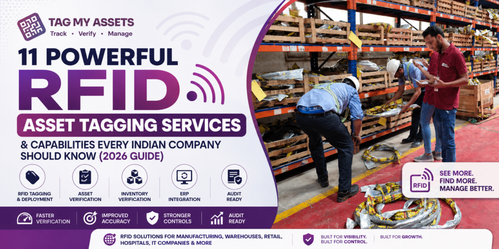 11 Powerful RFID Asset Tagging Services in India – warehouse RFID deployment, inventory verification, ERP integration, and audit-ready asset tracking by Tag My Assets