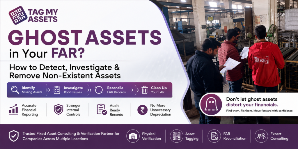 Ghost assets in fixed asset register identified through physical verification and FAR reconciliation process